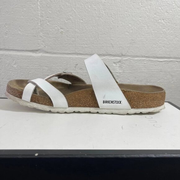 Birkenstock Mayari White Leather Toe Loop Sandal Slide Women's 41 EU/10 US - Picture 4 of 12